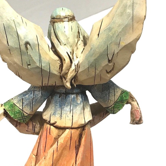 Angel Hallelujah Figurine Luke 2:10 Looks Like Carved Wood Resin - Picture 11 of 12